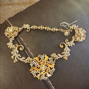 Miriam Haskell Gold and Silver Ornate Necklace